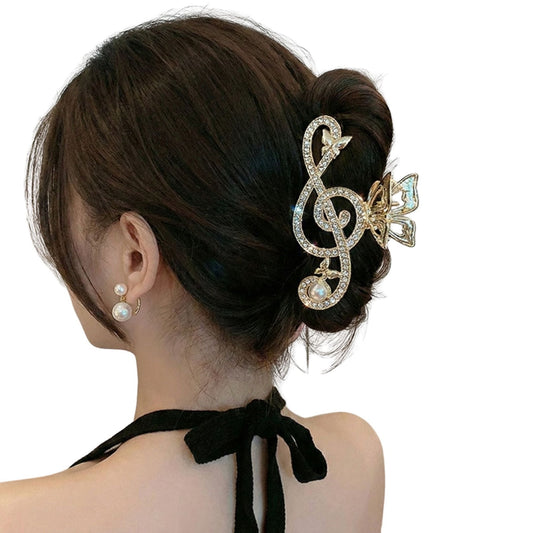 Treble Clef Hair Clip – Crystal Rhinestone Music Note Barrette