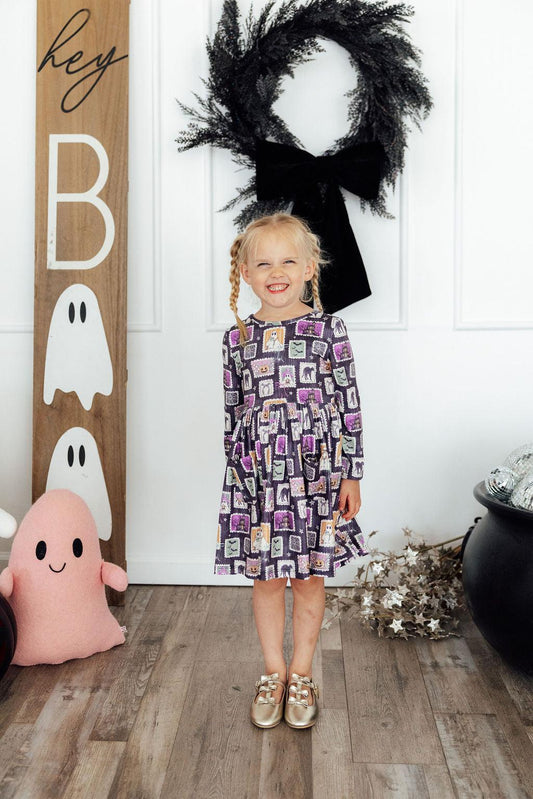 Trick or Treat L/S Pocket Twirl Dress