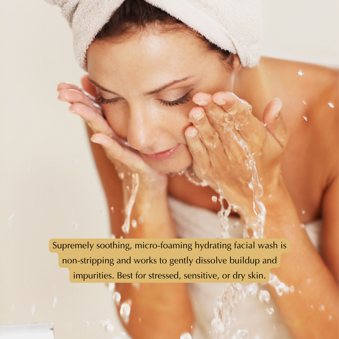 Hydrating Face Wash for Sensitive, Dry Skin – Non-Stripping with Aloe & Cucumber, Gluten-Free