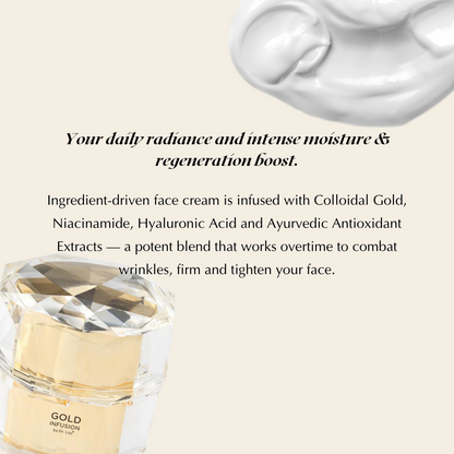 Gold Infusion Face Cream for Dull, Mature Skin – Brightening & Firming, Nut-Free