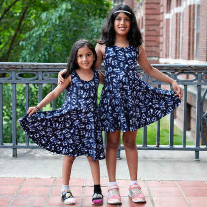 Twin Prime Numbers Sleeveless Play Dress with Pockets