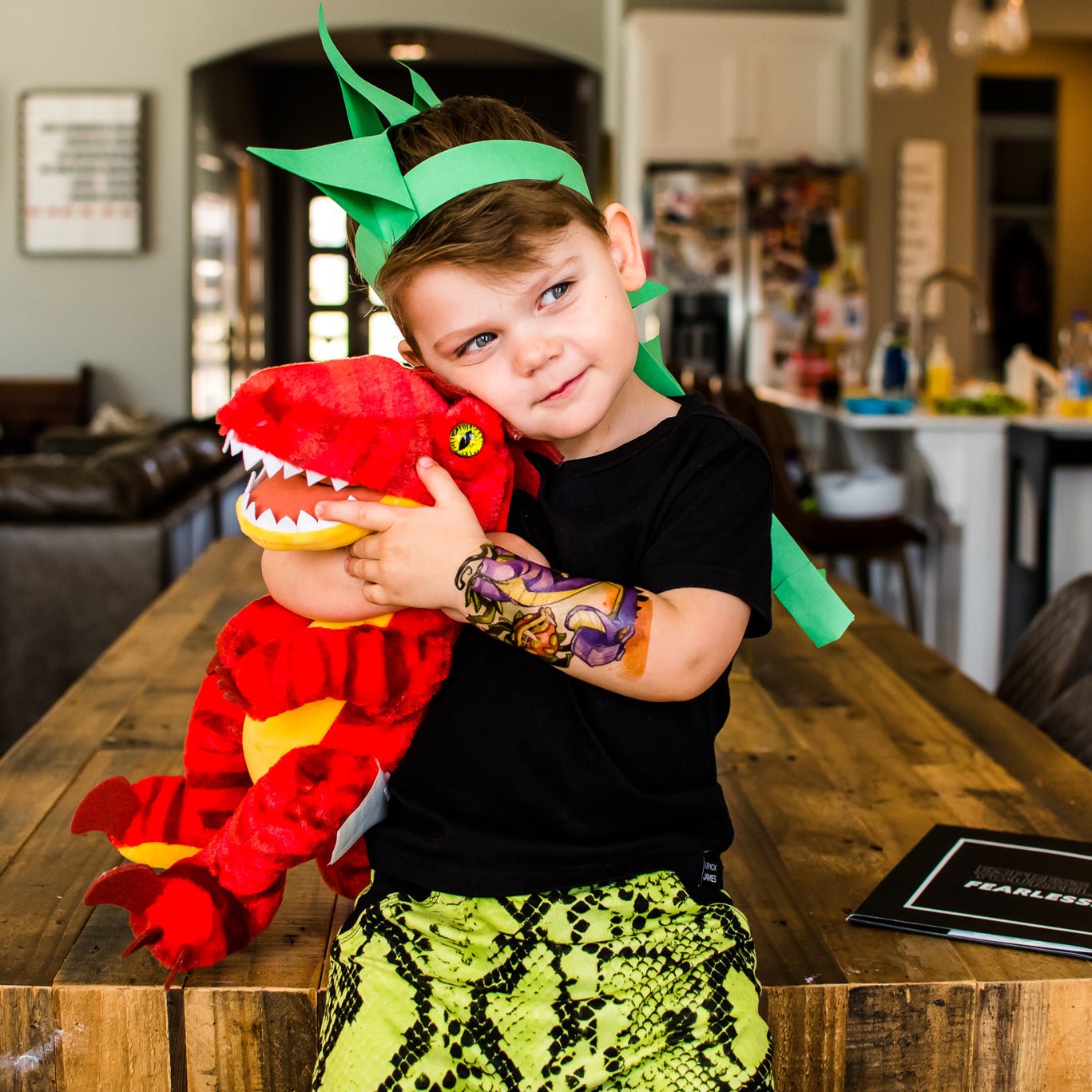Tyrannosaurus Flex Full Sleeve Tattoo - Temporary Kids Tattoo Sleeve