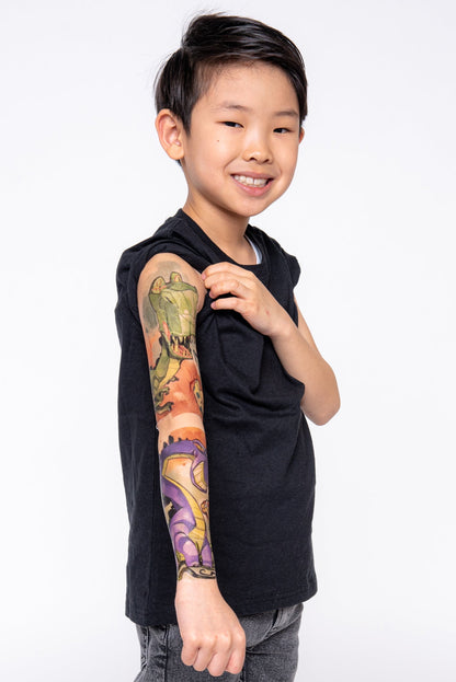 Tyrannosaurus Flex Full Sleeve Tattoo - Temporary Kids Tattoo Sleeve