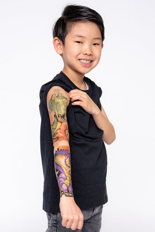 Tyrannosaurus Flex Full Sleeve Tattoo - Temporary Kids Tattoo Sleeve