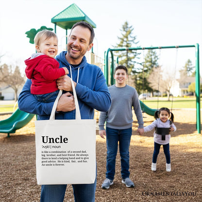 Uncle Definition Canvas Tote Bag, Funny Family Gift Shopper