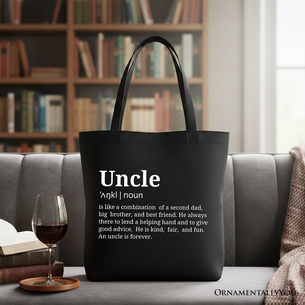 Uncle Definition Canvas Tote Bag, Funny Family Gift Shopper