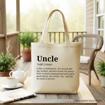 Uncle Definition Canvas Tote Bag, Funny Family Gift Shopper