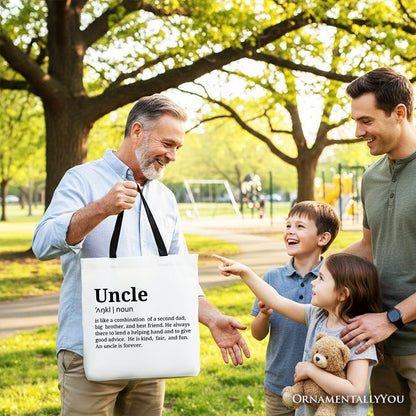 Uncle Definition Canvas Tote Bag, Funny Family Gift Shopper