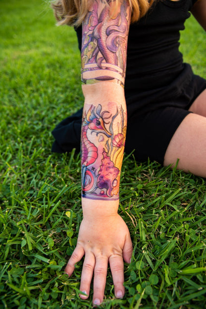 Under the Sea Full Sleeve Tattoo - Temporary Kids Tattoo Sleeve