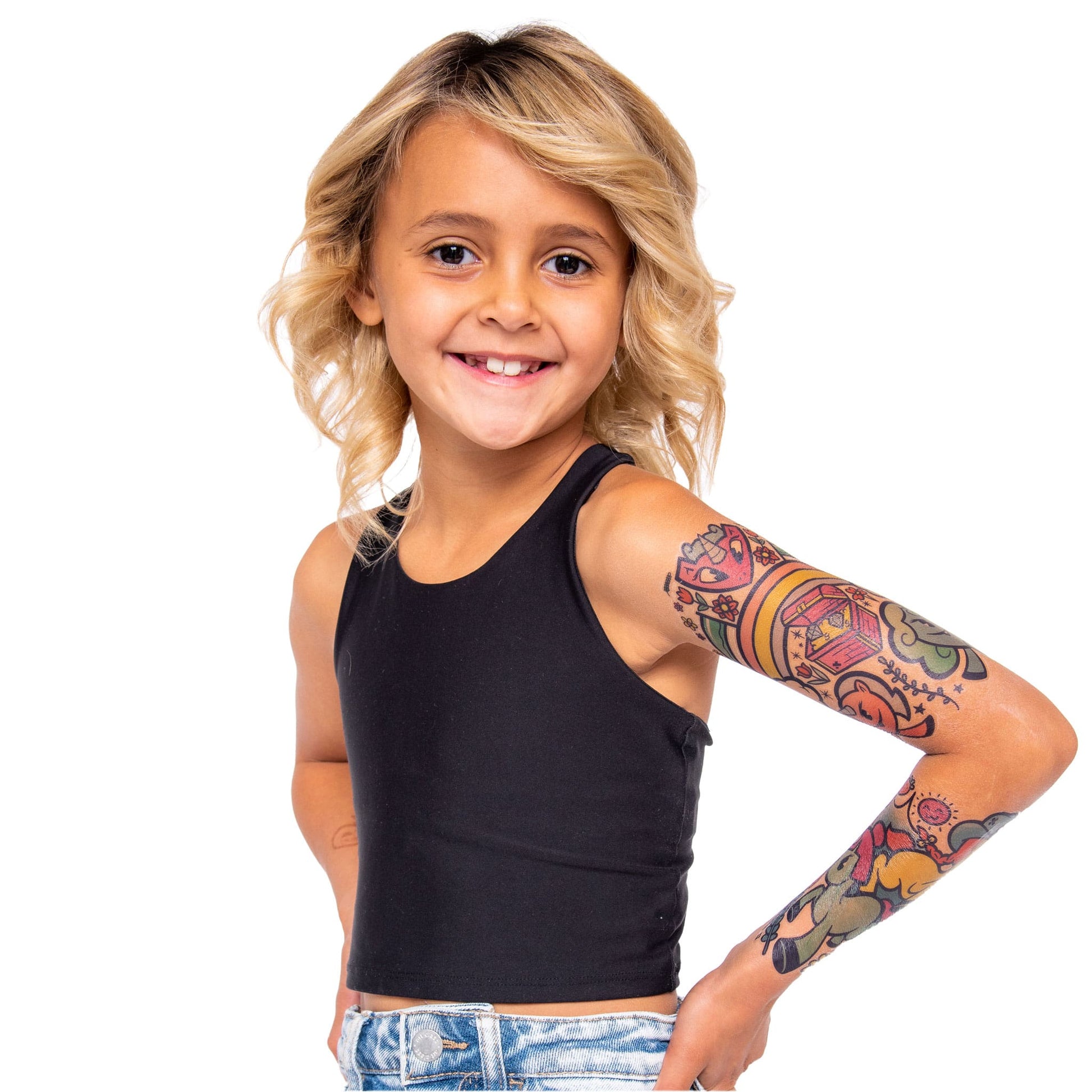 Unicorn Power Full Sleeve Tattoo - Temporary Kids Tattoo Sleeve