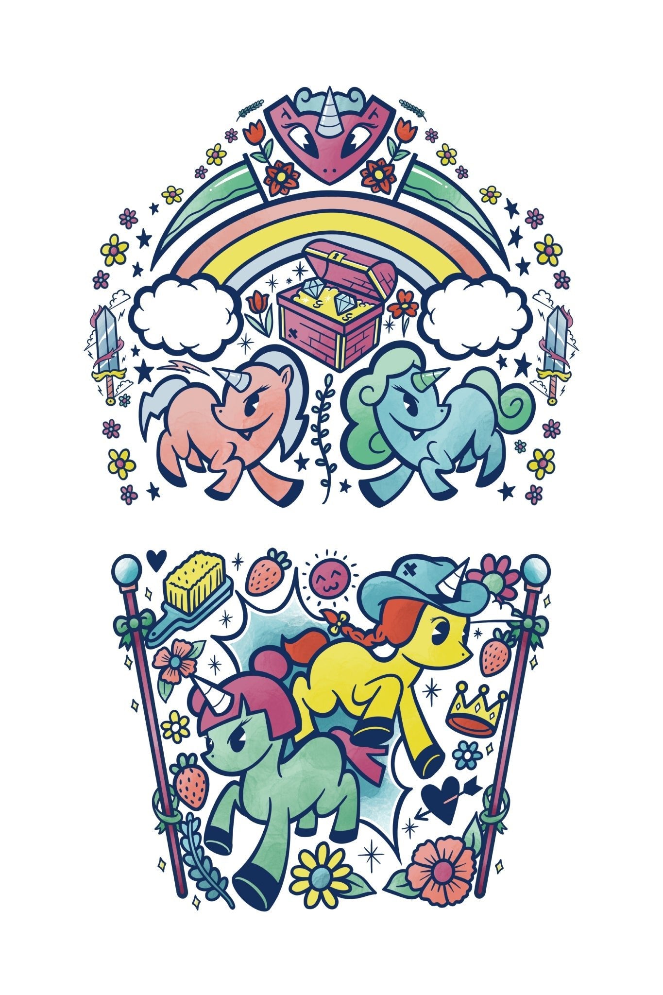 Unicorn Power Full Sleeve Tattoo - Temporary Kids Tattoo Sleeve
