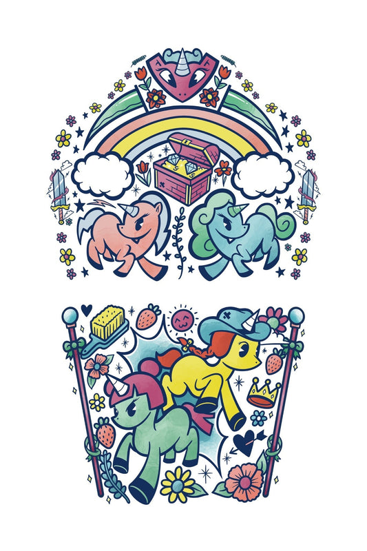Unicorn Power Full Sleeve Tattoo - Temporary Kids Tattoo Sleeve