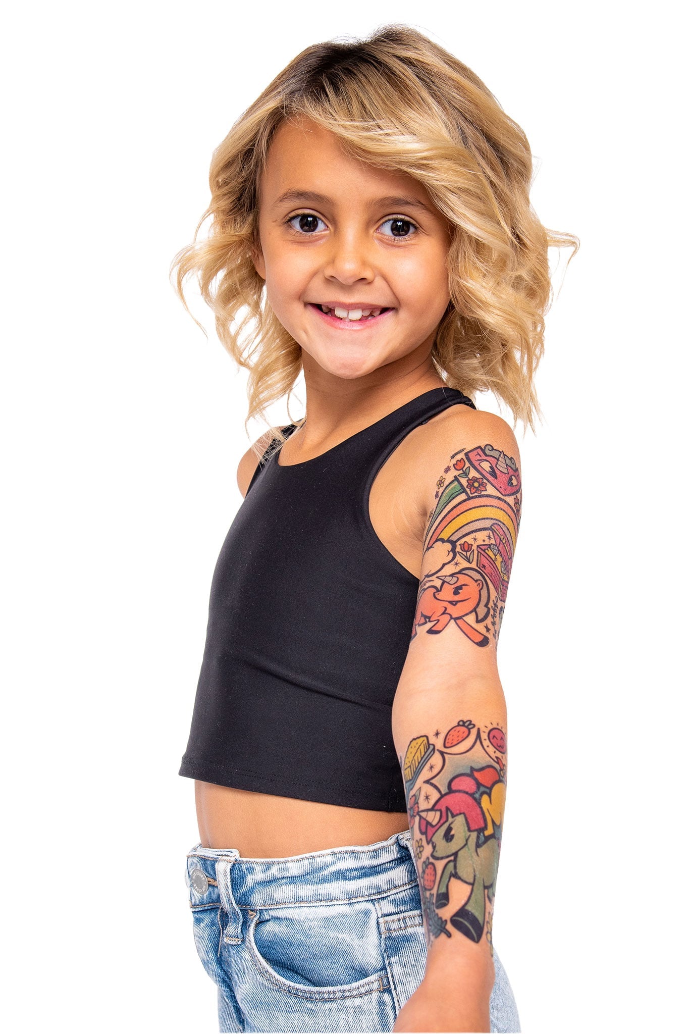 Unicorn Power Full Sleeve Tattoo - Temporary Kids Tattoo Sleeve