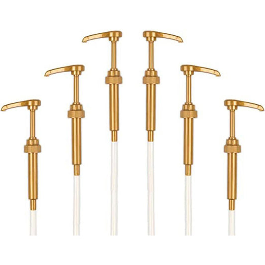 Universal Gold Syrup Pump Compatible with 750ml Torani DaVinci and Jordans Bottles