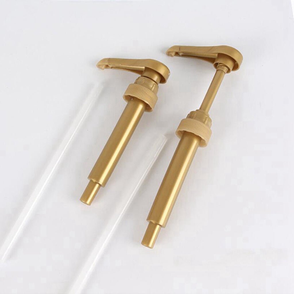 Universal Gold Syrup Pump Compatible with 750ml Torani DaVinci and Jordans Bottles