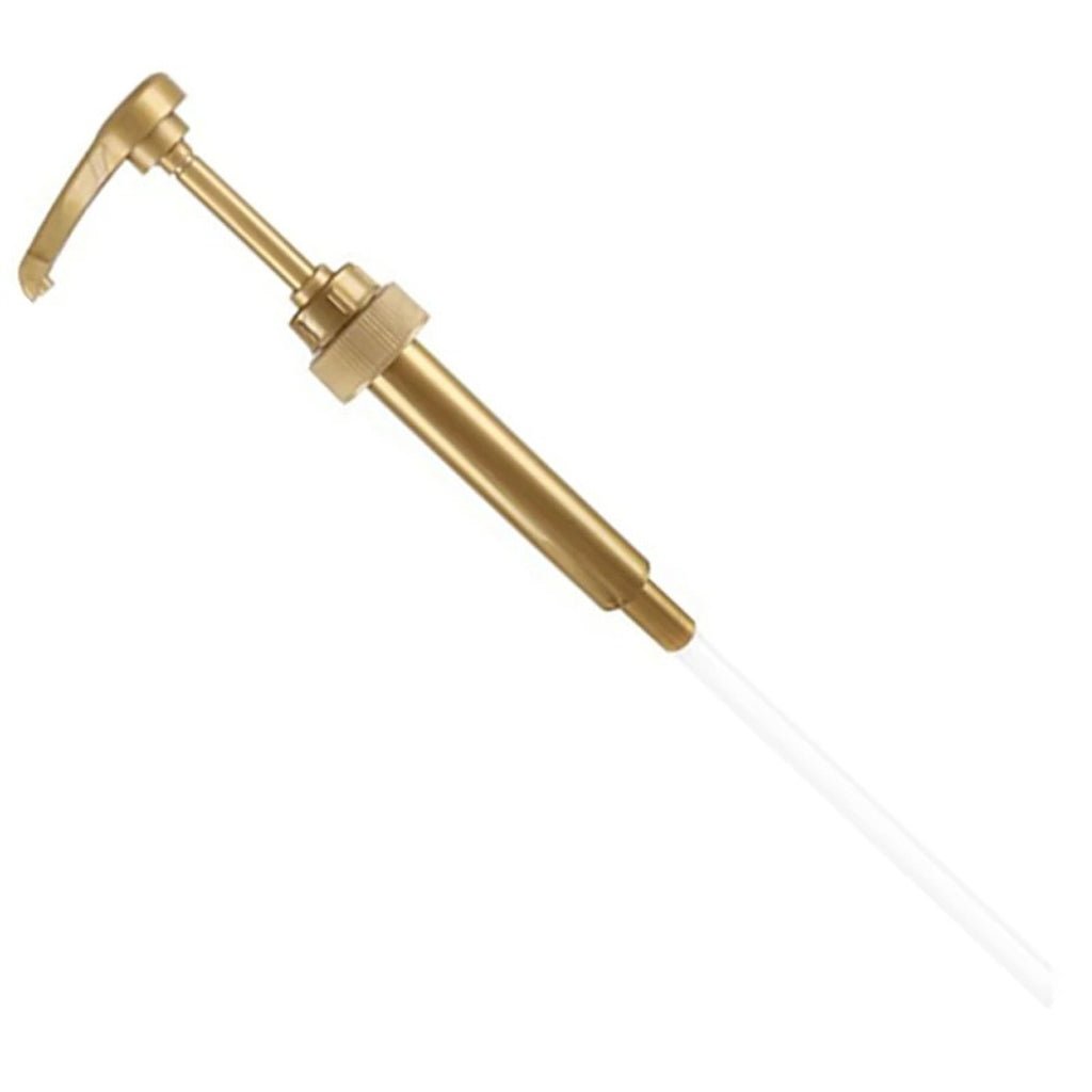 Universal Gold Syrup Pump Compatible with 750ml Torani DaVinci and Jordans Bottles