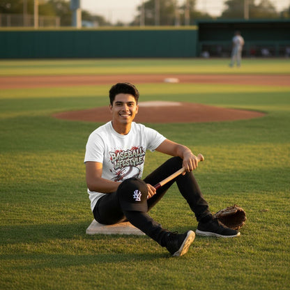 Urban Baseball Lifestyle Print Graphic Tee Ring - Spun Cotton Everyday Athletic Wear