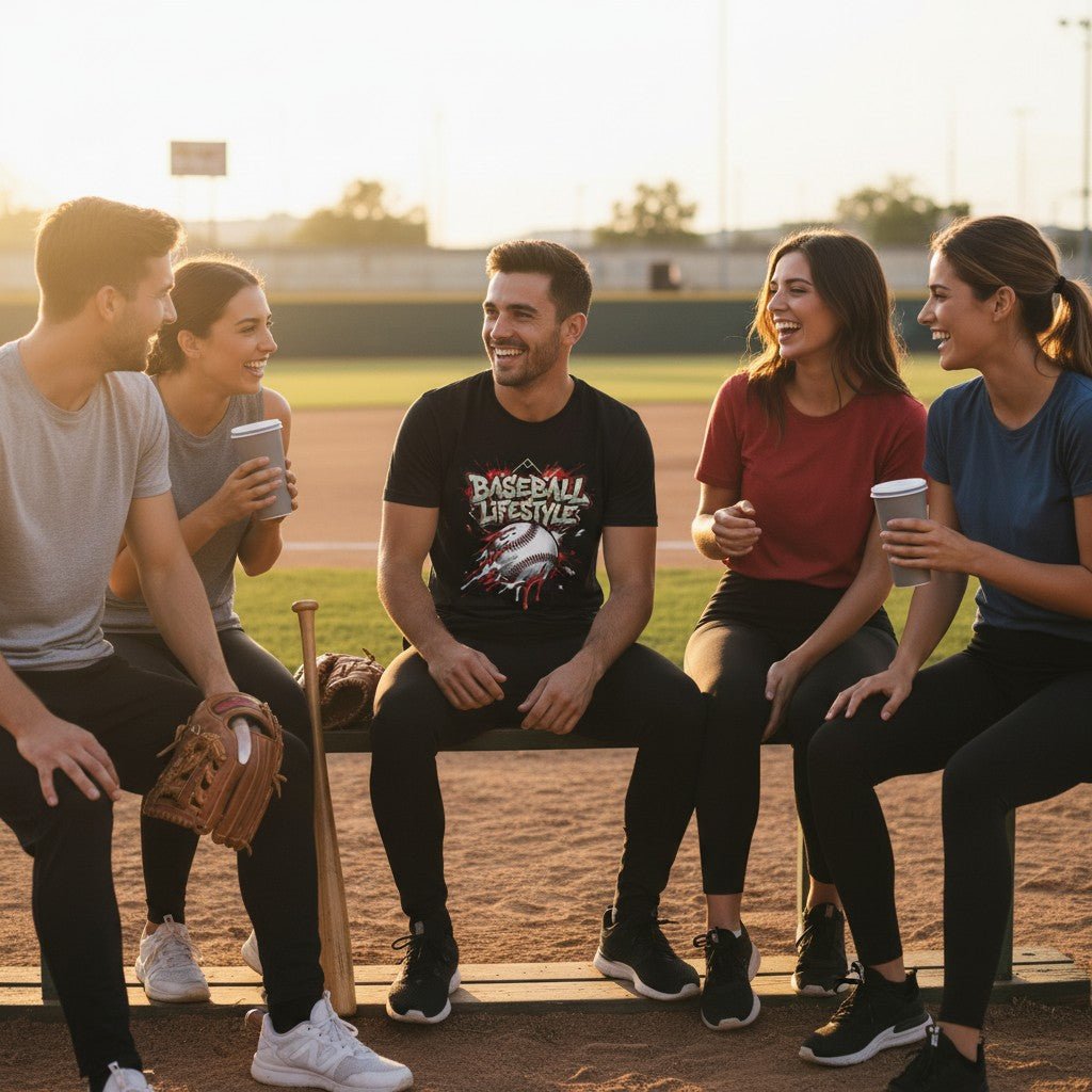 Urban Baseball Lifestyle Print Graphic Tee Ring - Spun Cotton Everyday Athletic Wear
