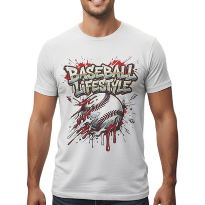 Urban Baseball Lifestyle Print Graphic Tee Ring - Spun Cotton Everyday Athletic Wear