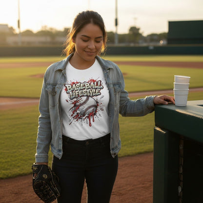 Urban Baseball Lifestyle Print Graphic Tee Ring - Spun Cotton Everyday Athletic Wear
