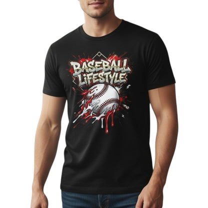 Urban Baseball Lifestyle Print Graphic Tee Ring - Spun Cotton Everyday Athletic Wear