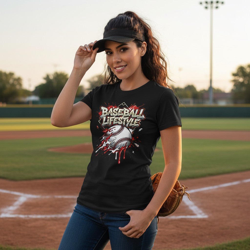 Urban Baseball Lifestyle Print Graphic Tee Ring - Spun Cotton Everyday Athletic Wear