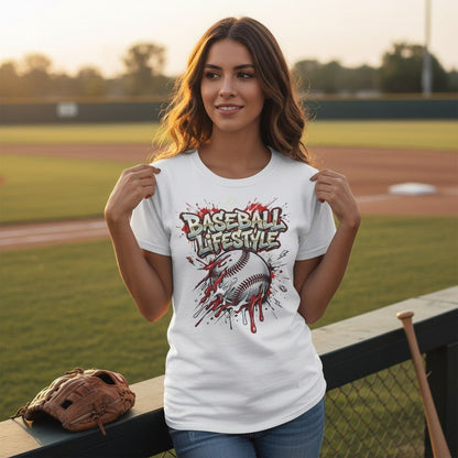 Urban Baseball Lifestyle Print Graphic Tee Ring - Spun Cotton Everyday Athletic Wear