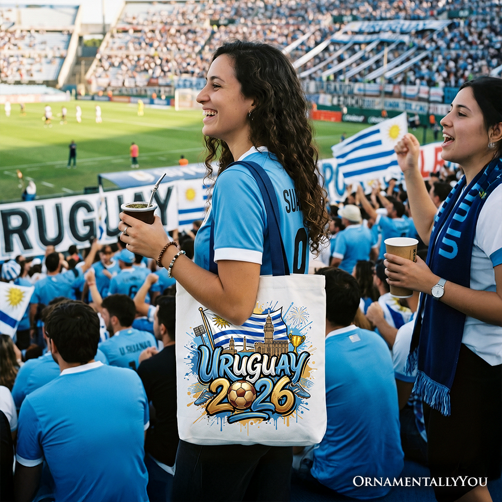 Uruguay 2026 Soccer Cup Global Championship Tote Bag, Fans Football Gift Shopper