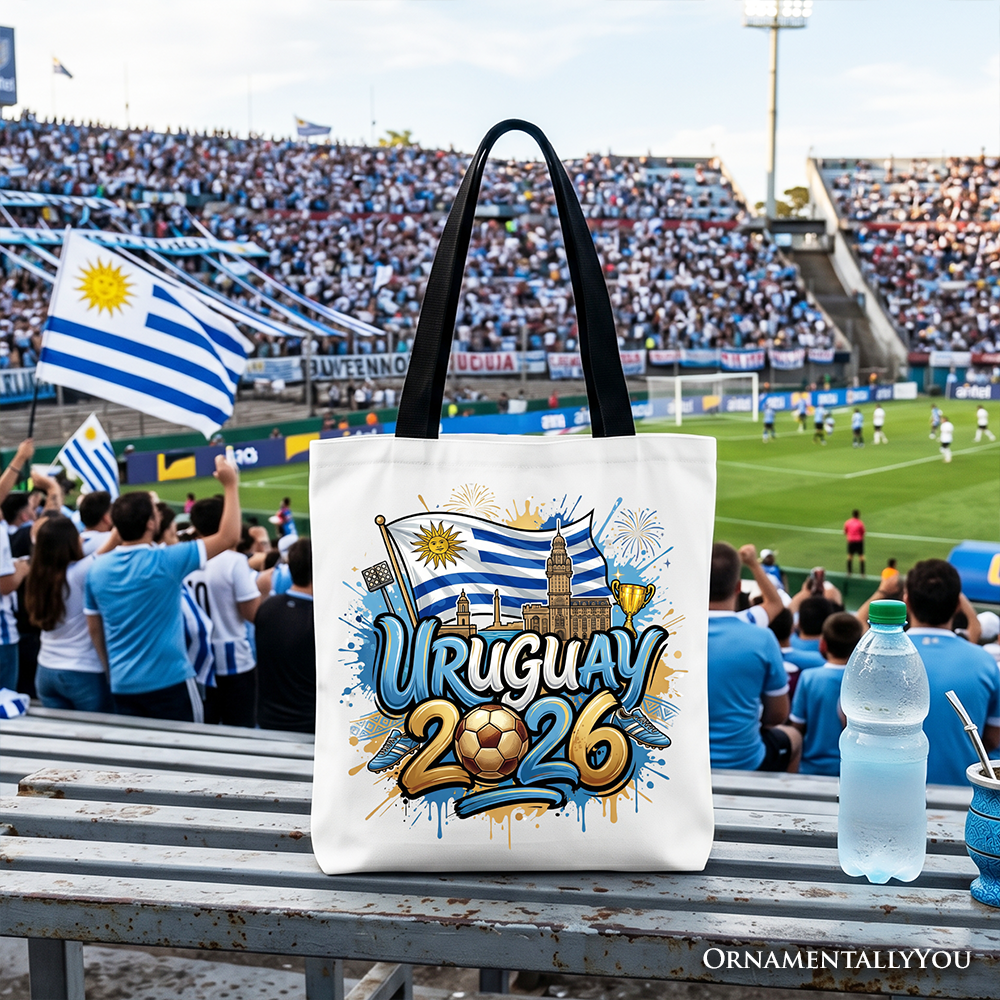 Uruguay 2026 Soccer Cup Global Championship Tote Bag, Fans Football Gift Shopper