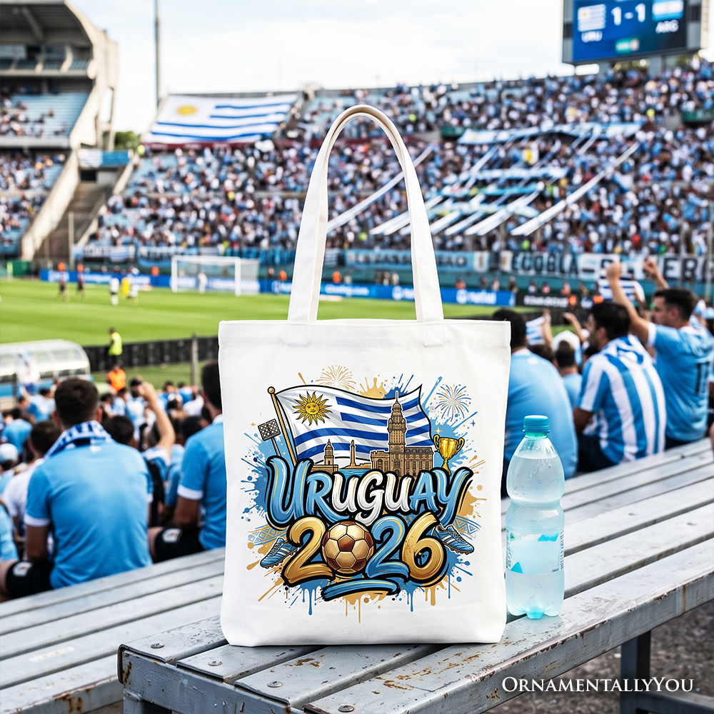 Uruguay 2026 Soccer Cup Global Championship Tote Bag, Fans Football Gift Shopper