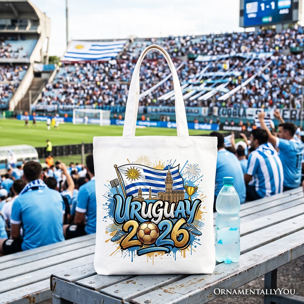 Uruguay 2026 Soccer Cup Global Championship Tote Bag, Fans Football Gift Shopper