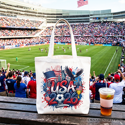 USA 2026 Soccer Cup Global Championship Tote Bag, Fans Football Gift Shopper