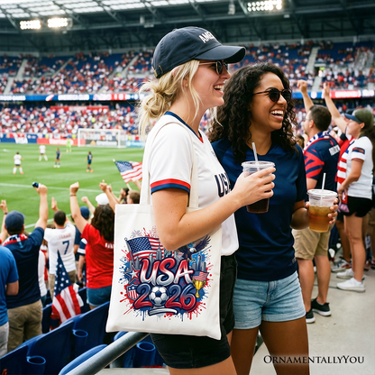 USA 2026 Soccer Cup Global Championship Tote Bag, Fans Football Gift Shopper