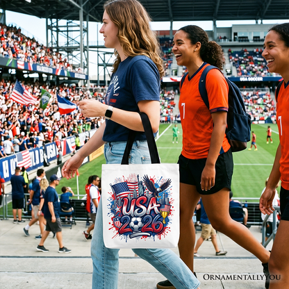 USA 2026 Soccer Cup Global Championship Tote Bag, Fans Football Gift Shopper