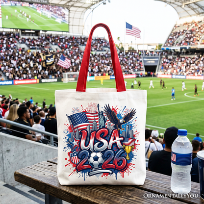 USA 2026 Soccer Cup Global Championship Tote Bag, Fans Football Gift Shopper