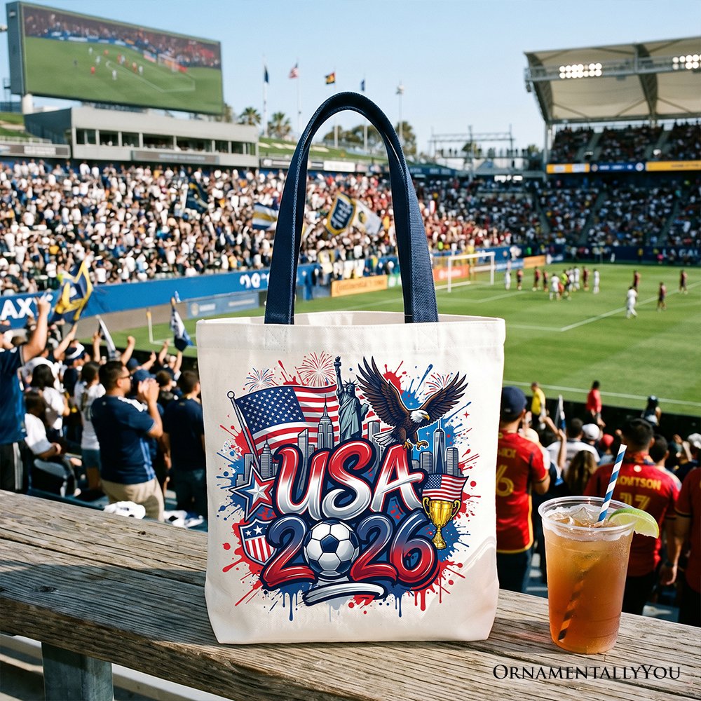 USA 2026 Soccer Cup Global Championship Tote Bag, Fans Football Gift Shopper