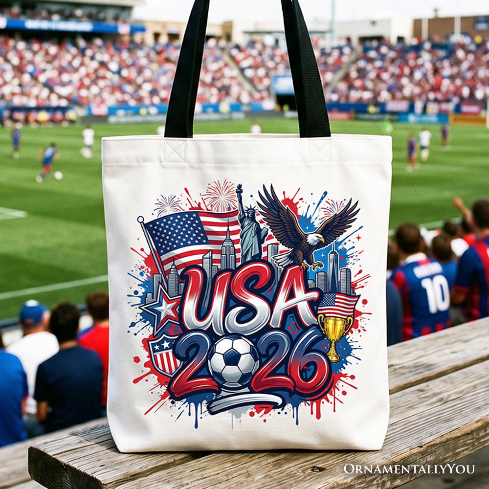 USA 2026 Soccer Cup Global Championship Tote Bag, Fans Football Gift Shopper