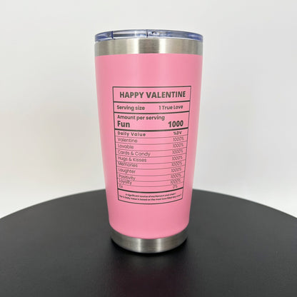 Valentine's Day Tumbler, Will You be My Valentine, Pink, Gift for Her