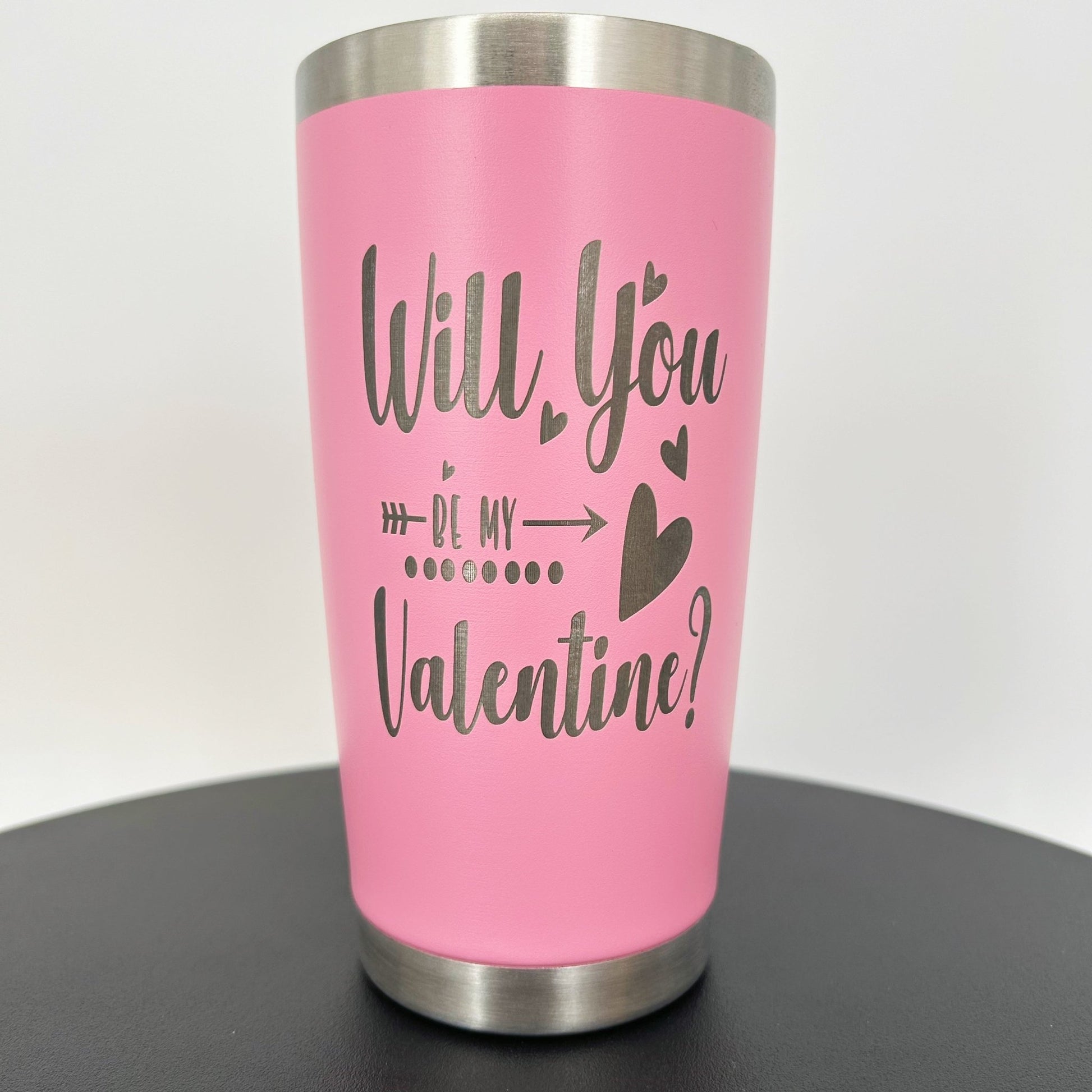 Valentine's Day Tumbler, Will You be My Valentine, Pink, Gift for Her