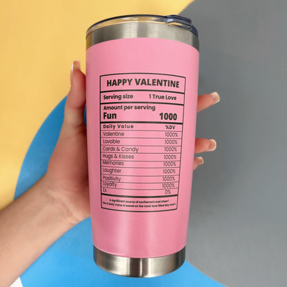 Valentine's Day Tumbler, Will You be My Valentine, Pink, Gift for Her