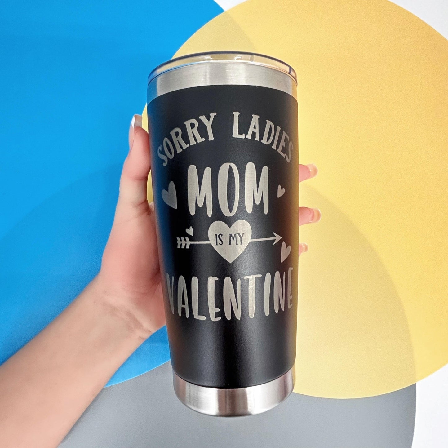 Valentines Gift for Son - Mom is My Valentine - 20oz Stainless Steel Insulated Tumbler with Gift Box Straws, Drinkware Flask - Bottled, Mug