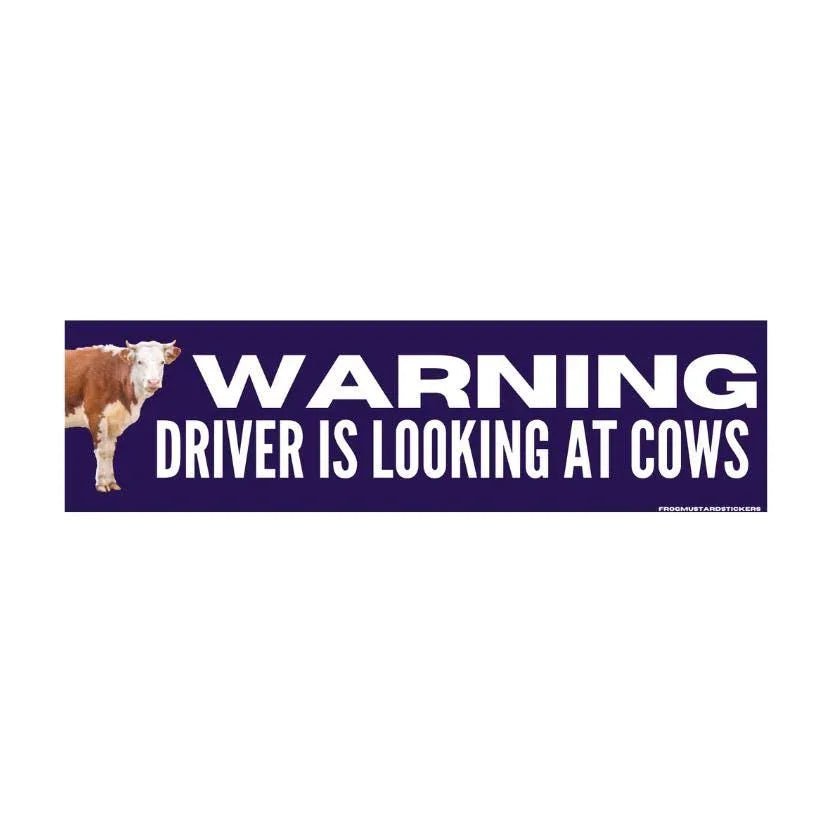 WARNING: Driving is Looking at Cows