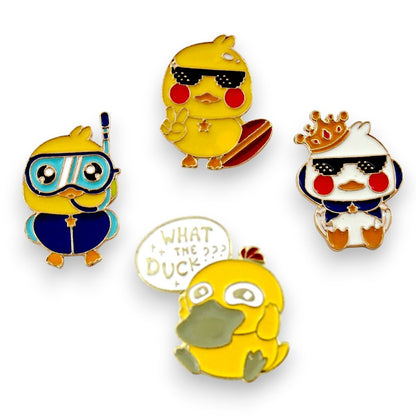 What the Duck Enamel Pin – Cute Yellow Kawaii Duck Lapel Pin