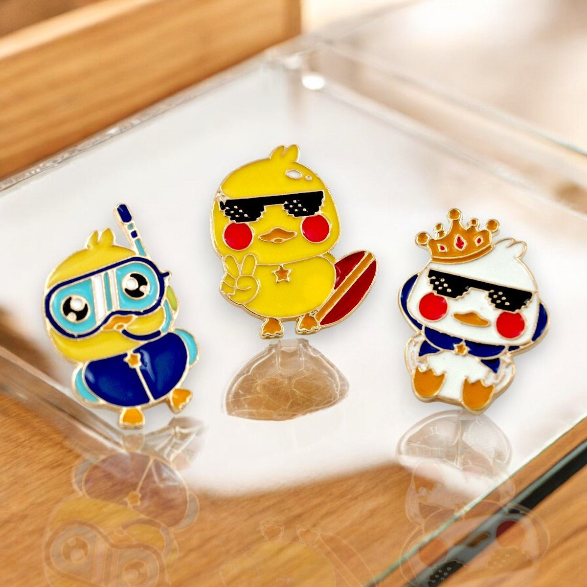 What the Duck Enamel Pin – Cute Yellow Kawaii Duck Lapel Pin