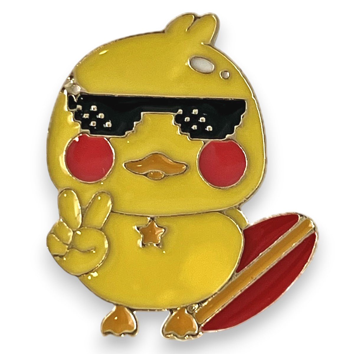 What the Duck Enamel Pin – Cute Yellow Kawaii Duck Lapel Pin