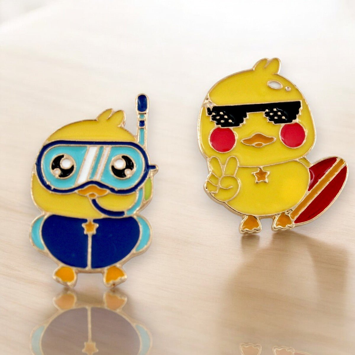 What the Duck Enamel Pin – Cute Yellow Kawaii Duck Lapel Pin