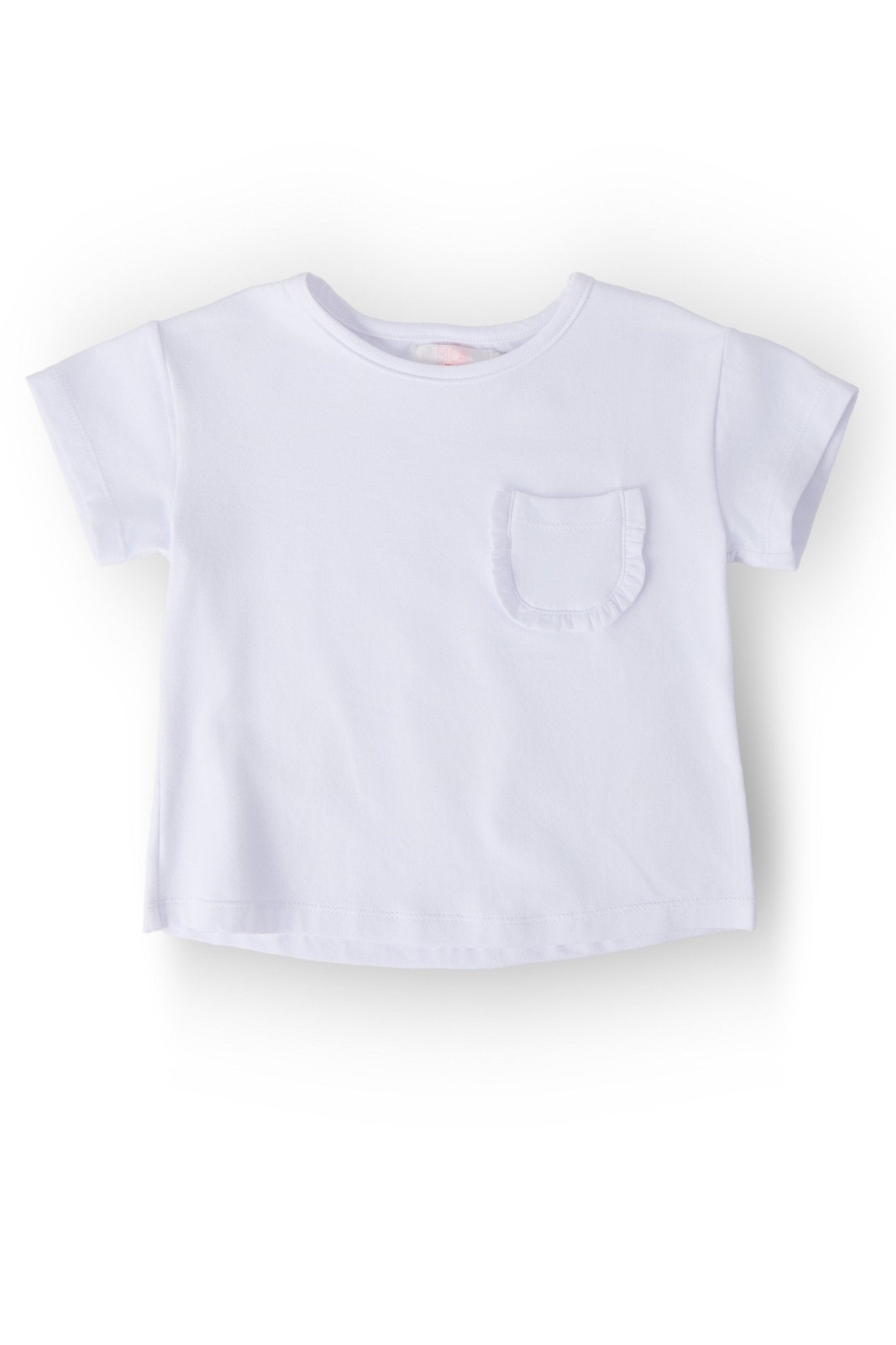 White Ruffle Pocket Tee