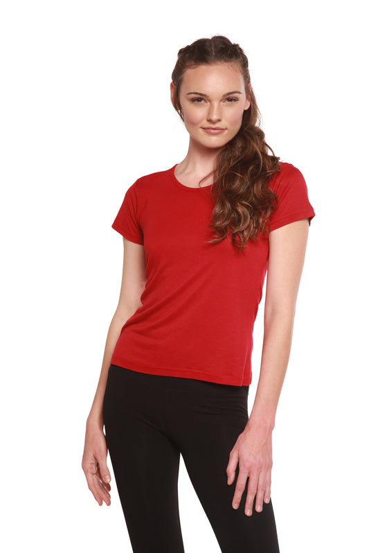 Women's 100% Bamboo Viscose Scoop Neck Short Sleeve T-Shirt - Shaketea