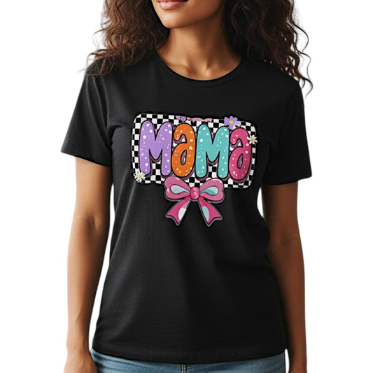 Womens Coquette Mama Shirt Cute Bow Graphic Mothers Day Gift Tee