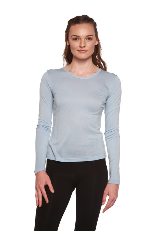 Clearance Women's Scoop Neck 100% Bamboo Viscose Long Sleeve Shirt - Shaketea